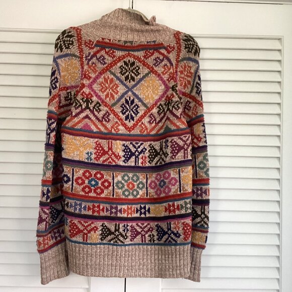 Peruvian Connection Womens Knit Cardigan Sweater Size L Pima Cotton Alpaca - Picture 3 of 15
